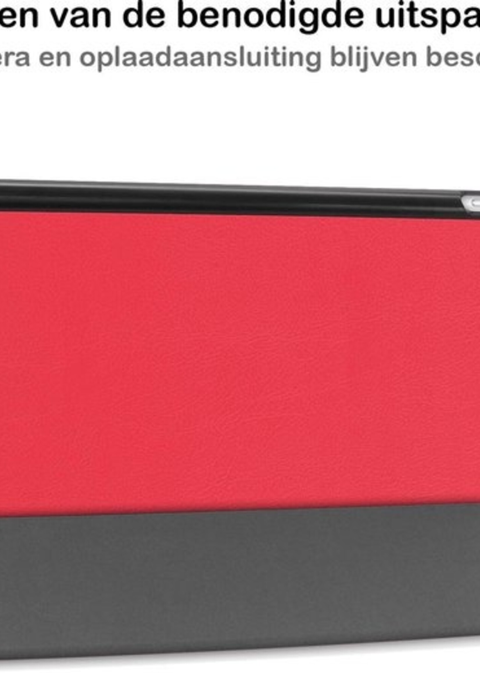 BTH Hoes Geschikt voor iPad 10.2 2020 Hoes Book Case Hoesje Trifold Cover - Hoesje Geschikt voor iPad 8 Hoesje Bookcase - Rood
