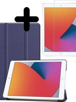 BTH BTH iPad 10.2 (2020) Hoesje met screenprotector - Donker Blauw