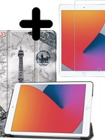 BTH BTH iPad 10.2 (2020) Hoesje met screenprotector - Eiffeltoren