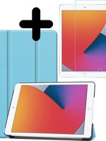 BTH BTH iPad 10.2 (2020) Hoesje met screenprotector - Licht Blauw
