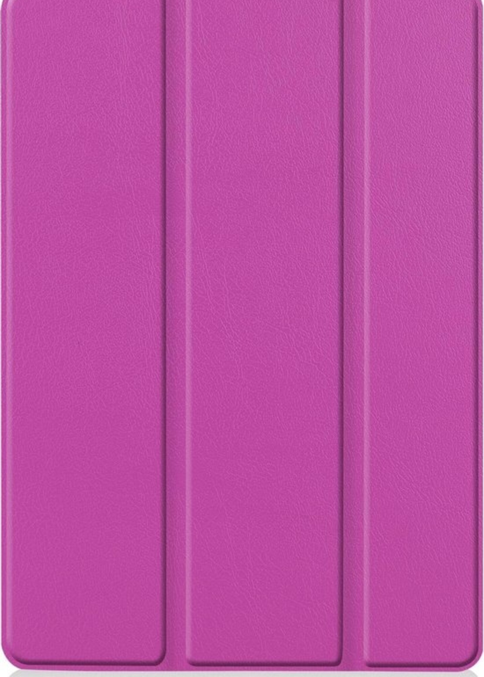 BTH Hoes Geschikt voor iPad 10.2 2020 Hoes Book Case Hoesje Trifold Cover Met Screenprotector - Hoesje Geschikt voor iPad 8 Hoesje Bookcase - Paars