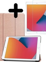 BTH BTH iPad 10.2 (2020) Hoesje met screenprotector - Rose Goud