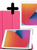 BTH BTH iPad 10.2 (2020) Hoesje met screenprotector - Donkerroze