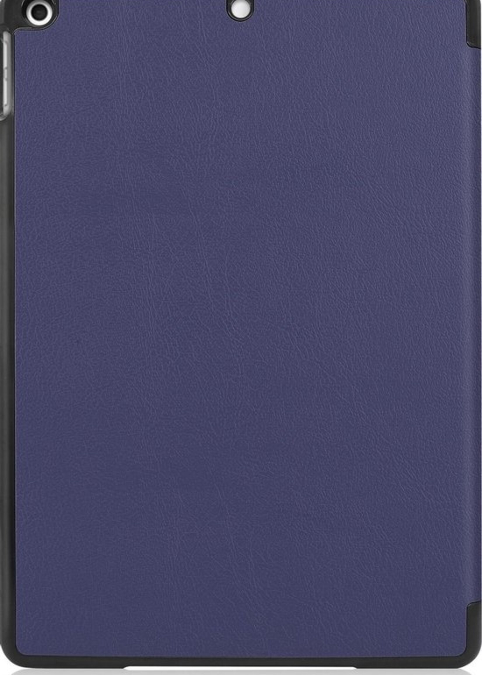 BTH Hoes Geschikt voor iPad 10.2 2020 Hoes Book Case Hoesje Trifold Cover Met Screenprotector - Hoesje Geschikt voor iPad 8 Hoesje Bookcase - Donkerblauw