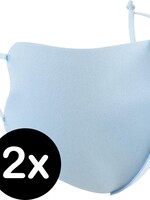 BTH BTH Verstelbaar Wasbaar mondmasker - Lichtblauw - 2 PACK