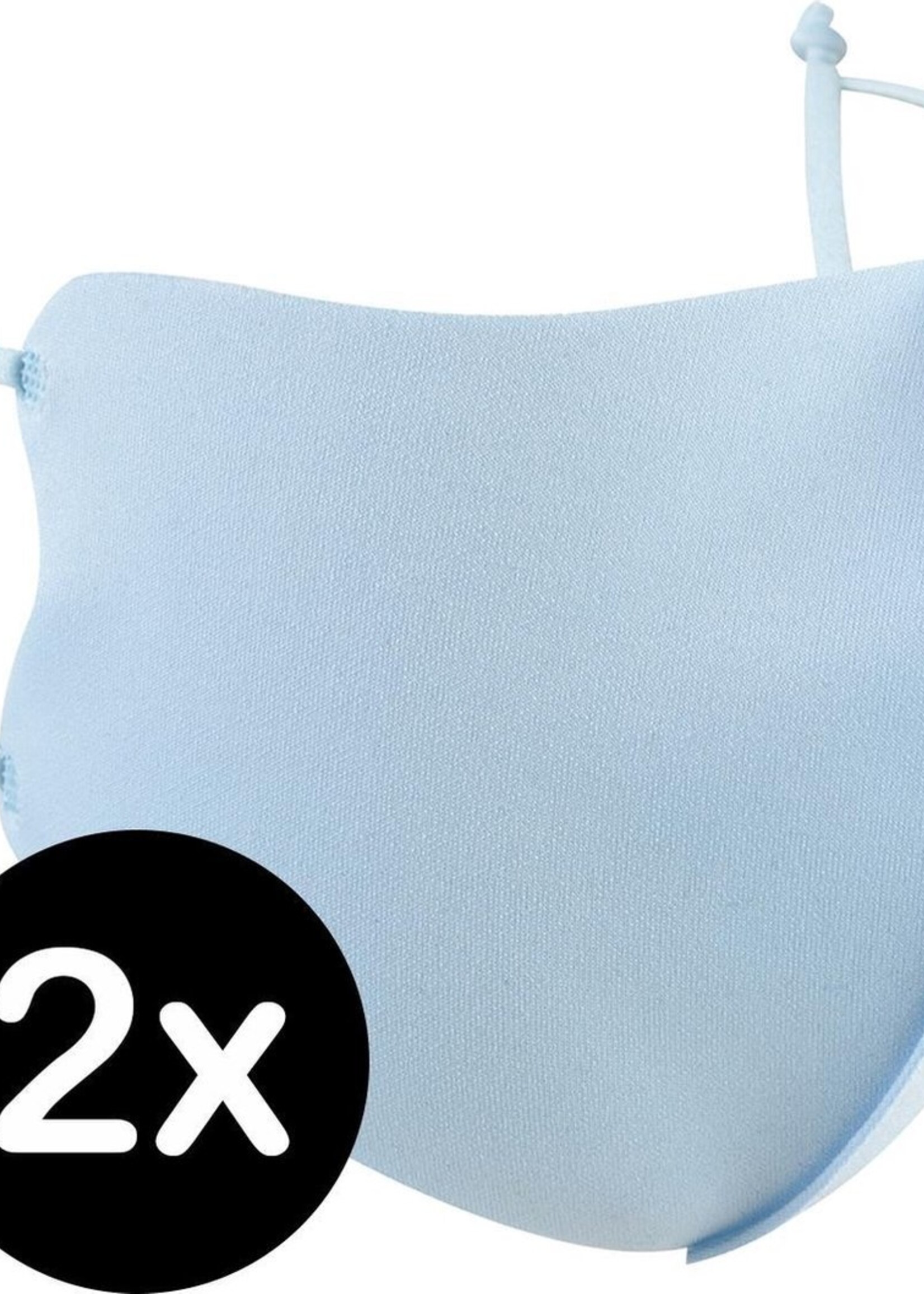 BTH Mondkapje Wasbaar Verstelbaar Blauw Mondmasker Wasbaar Mondkapje Verstelbare Wasbare Mondkapjes Niet Medisch Elastisch Universeel - 2 PACK