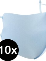 BTH BTH Verstelbaar Wasbaar mondmasker - Lichtblauw - 10 PACK