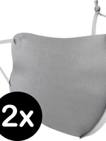 BTH BTH Verstelbaar Wasbaar mondmasker - Grijs - 2 PACK