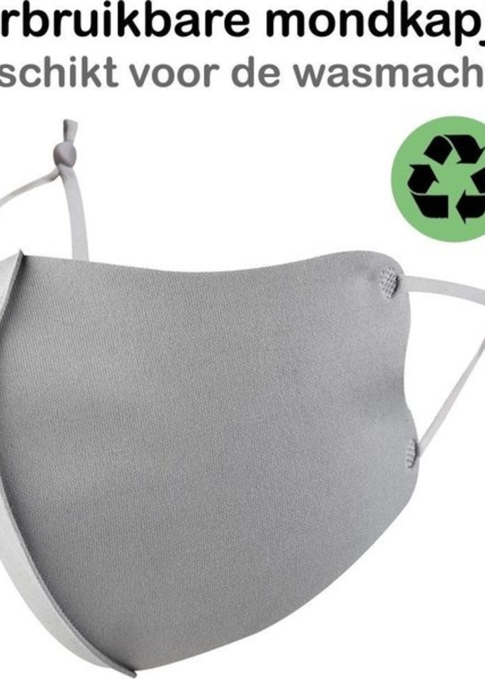 BTH Mondkapje Wasbaar Verstelbaar Grijs Mondmasker Wasbaar Mondkapje Verstelbare Wasbare Mondkapjes Niet Medisch Elastisch Universeel - 2 PACK