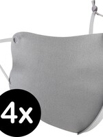 BTH BTH Verstelbaar Wasbaar mondmasker - Grijs - 4 PACK