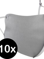 BTH BTH Verstelbaar Wasbaar mondmasker - Grijs - 10 PACK