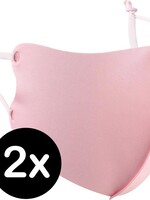 BTH BTH Verstelbaar Wasbaar mondmasker - Lichtroze - 2 PACK