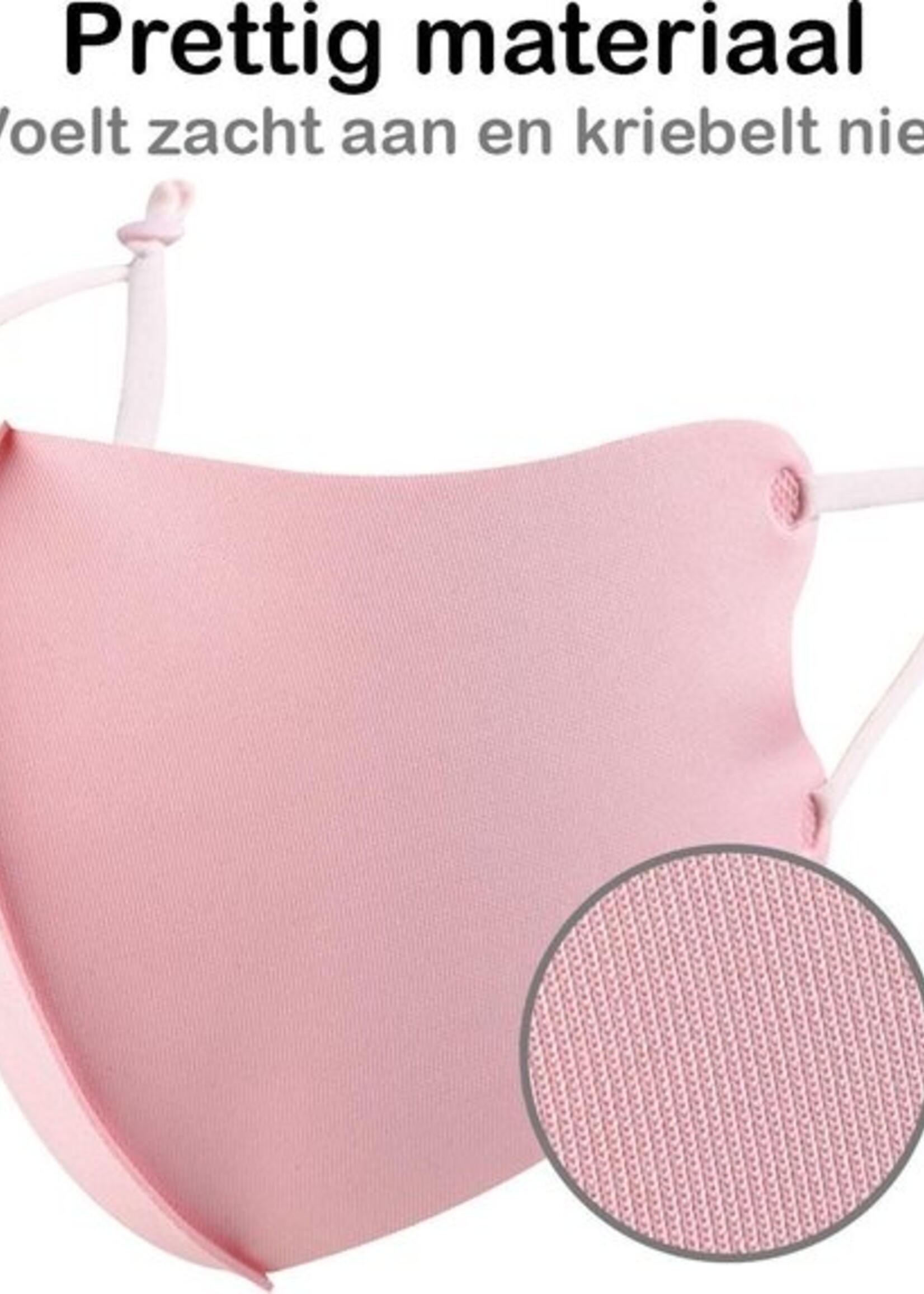 BTH Mondkapje Wasbaar Verstelbaar Roze Mondmasker Wasbaar Mondkapje Verstelbare Wasbare Mondkapjes Niet Medisch Elastisch Universeel - 3 PACK