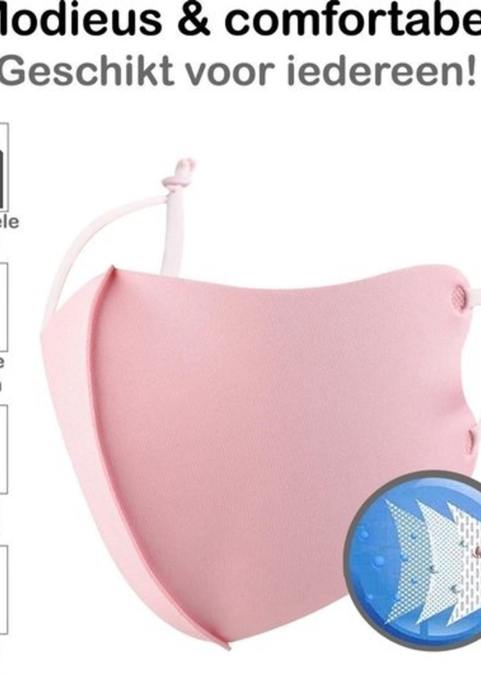 BTH Mondkapje Wasbaar Verstelbaar Roze Mondmasker Wasbaar Mondkapje Verstelbare Wasbare Mondkapjes Niet Medisch Elastisch Universeel - 3 PACK