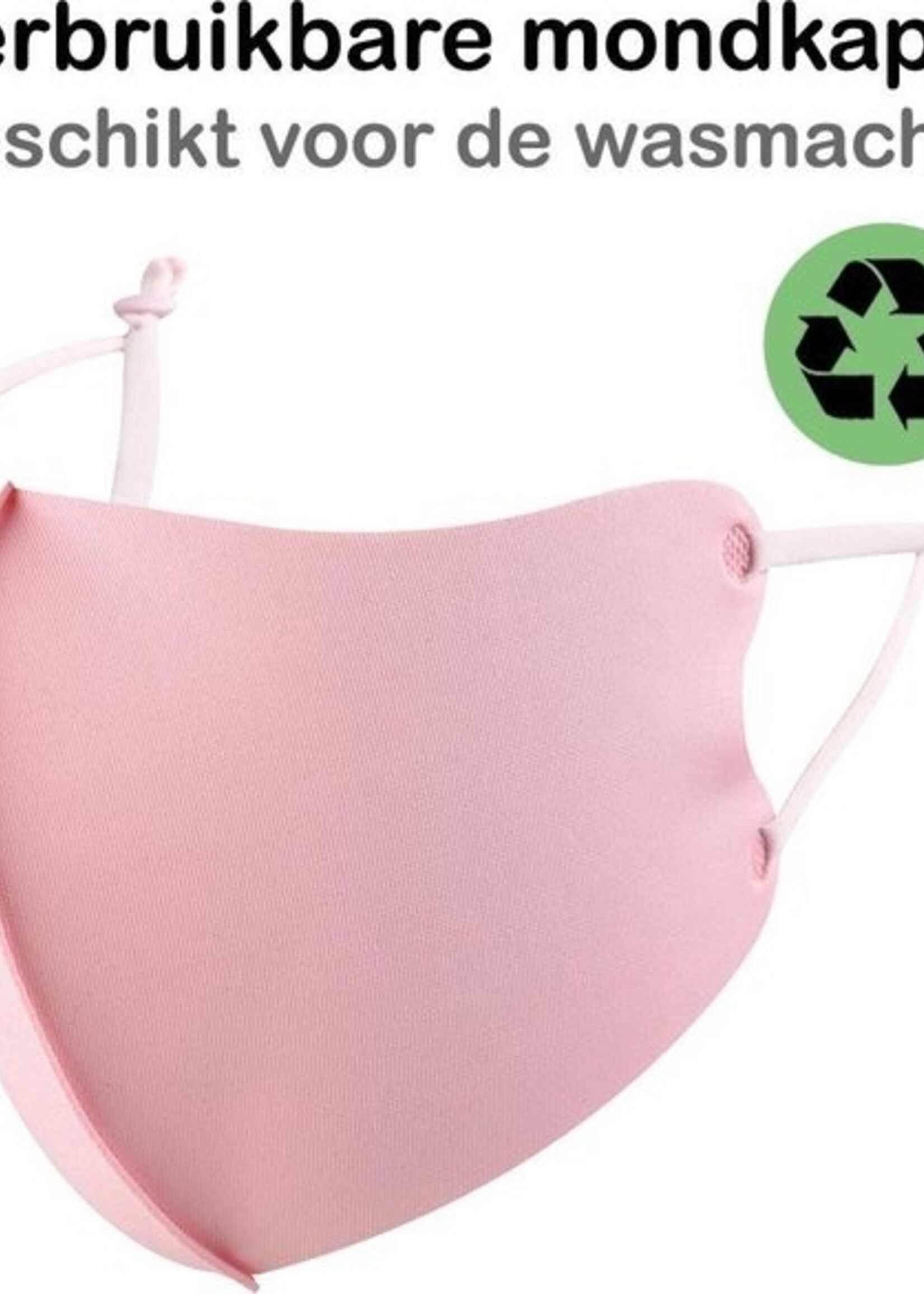 BTH Mondkapje Wasbaar Verstelbaar Roze Mondmasker Wasbaar Mondkapje Verstelbare Wasbare Mondkapjes Niet Medisch Elastisch Universeel - 4 PACK