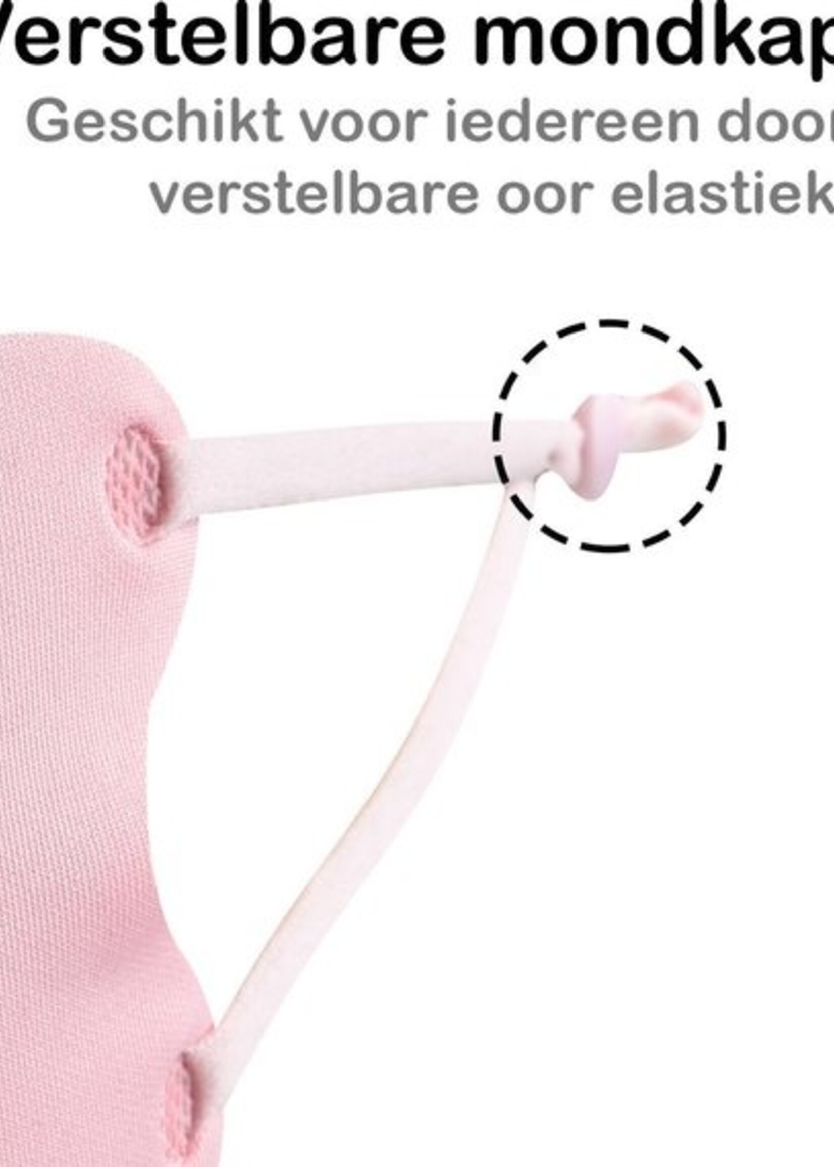 BTH Mondkapje Wasbaar Verstelbaar Roze Mondmasker Wasbaar Mondkapje Verstelbare Wasbare Mondkapjes Niet Medisch Elastisch Universeel - 4 PACK