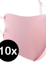 BTH BTH Verstelbaar Wasbaar mondmasker - Lichtroze - 10 PACK