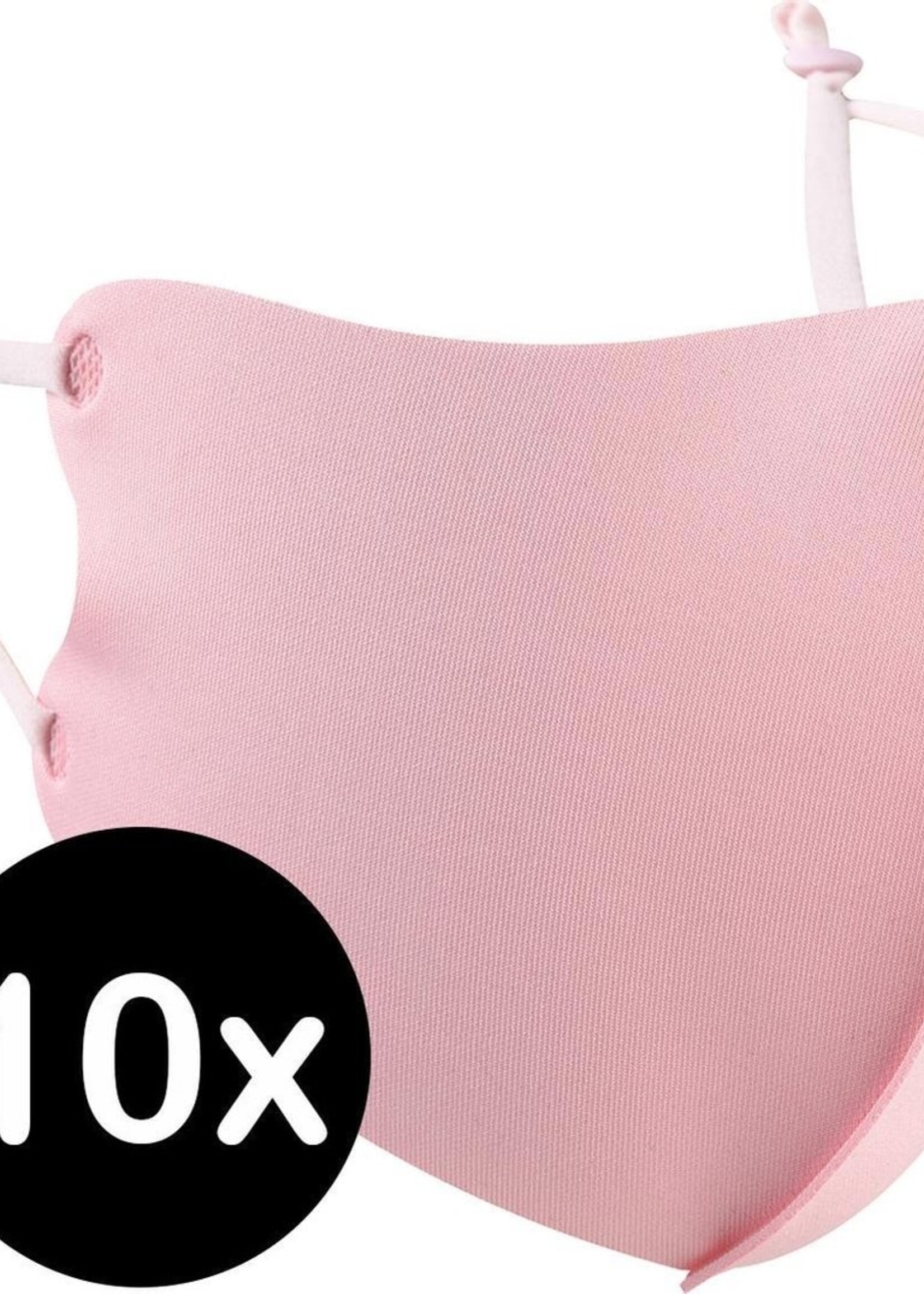 BTH Mondkapje Wasbaar Verstelbaar Roze Mondmasker Wasbaar Mondkapje Verstelbare Wasbare Mondkapjes Niet Medisch Elastisch Universeel - 10 PACK