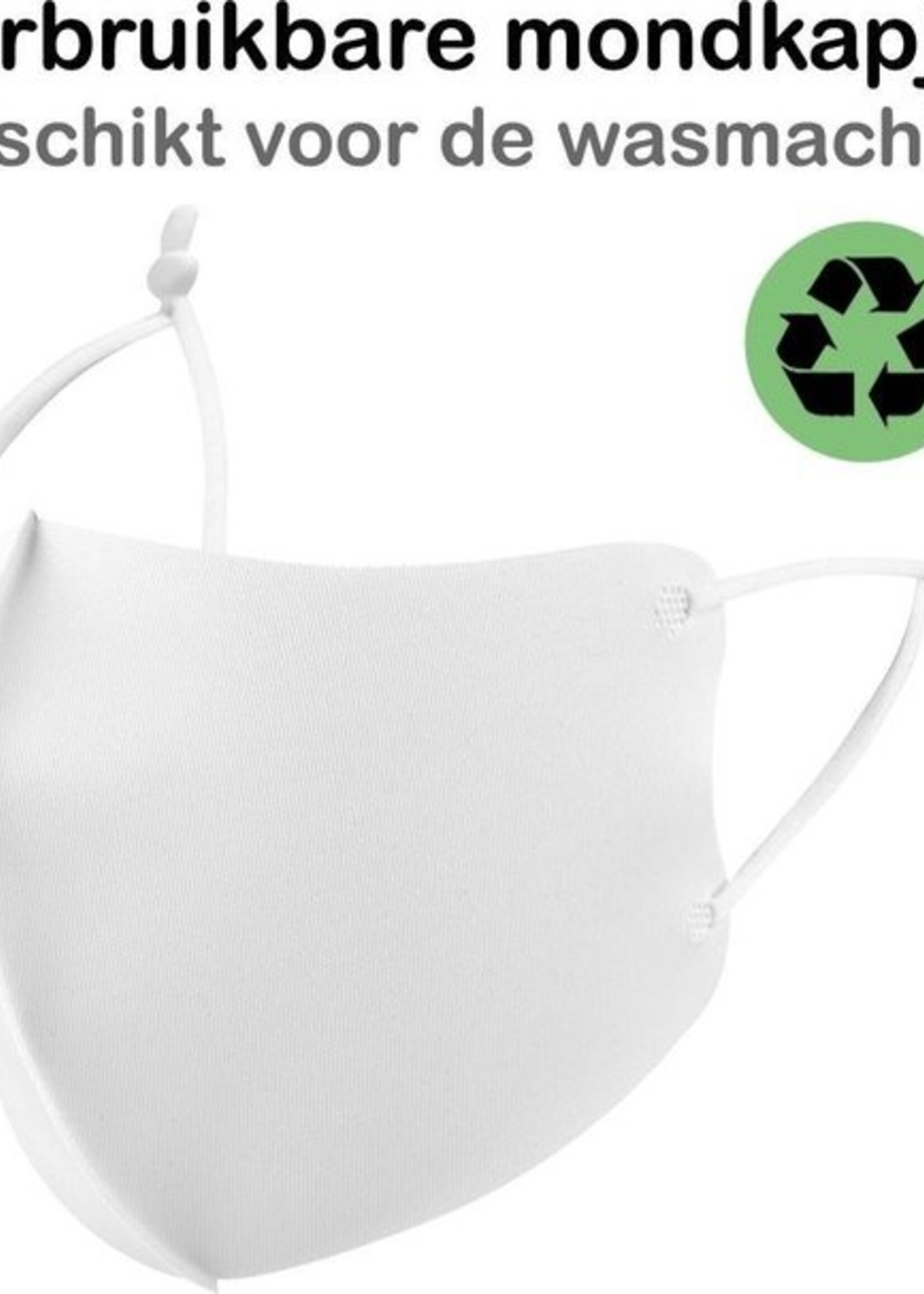 BTH Mondkapje Wasbaar Verstelbaar Wit Mondmasker Wasbaar Mondkapje Verstelbare Wasbare Mondkapjes Niet Medisch Elastisch Universeel - 3 PACK