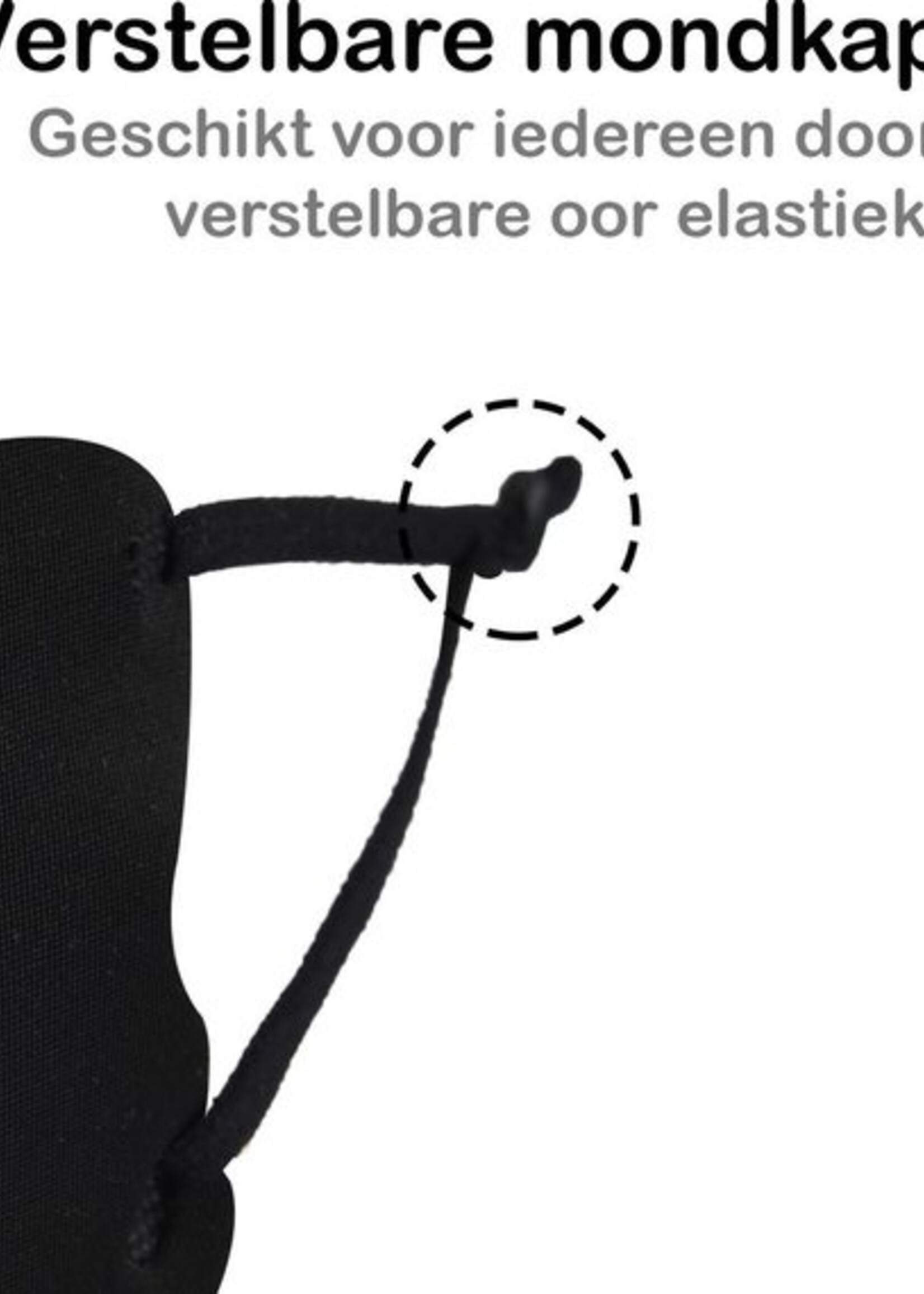 BTH Mondkapje Wasbaar Verstelbaar Zwart Mondmasker Wasbaar Mondkapje Verstelbare Wasbare Mondkapjes Niet Medisch Elastisch Universeel