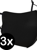 BTH BTH Verstelbaar Wasbaar mondmasker - Zwart - 3 PACK