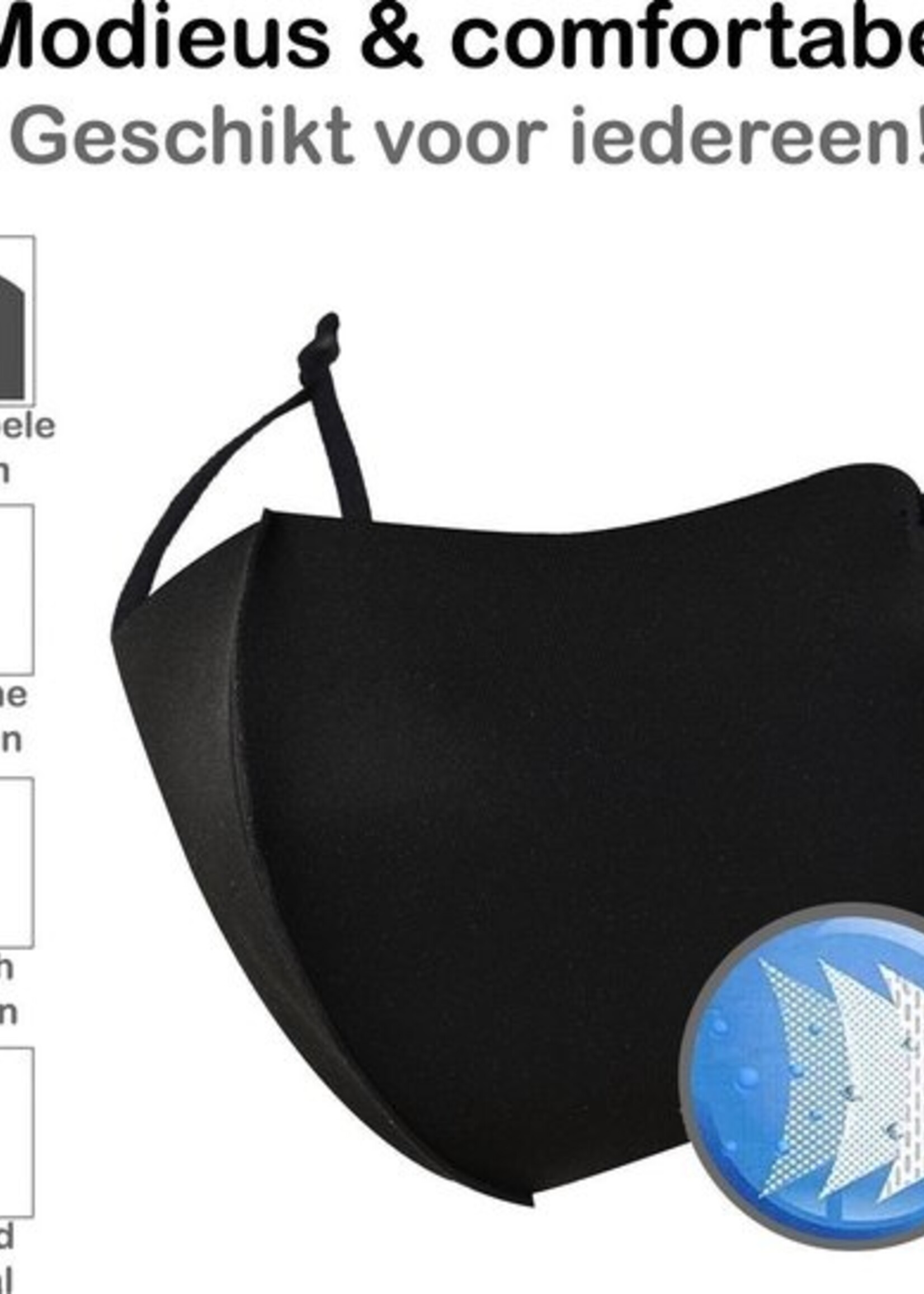 BTH Mondkapje Wasbaar Verstelbaar Zwart Mondmasker Wasbaar Mondkapje Verstelbare Wasbare Mondkapjes Niet Medisch Elastisch Universeel - 3 PACK