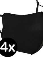 BTH BTH Verstelbaar Wasbaar mondmasker - Zwart - 4 PACK
