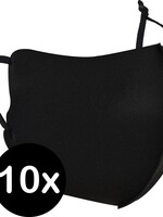 BTH BTH Verstelbaar Wasbaar mondmasker - Zwart - 10 PACK