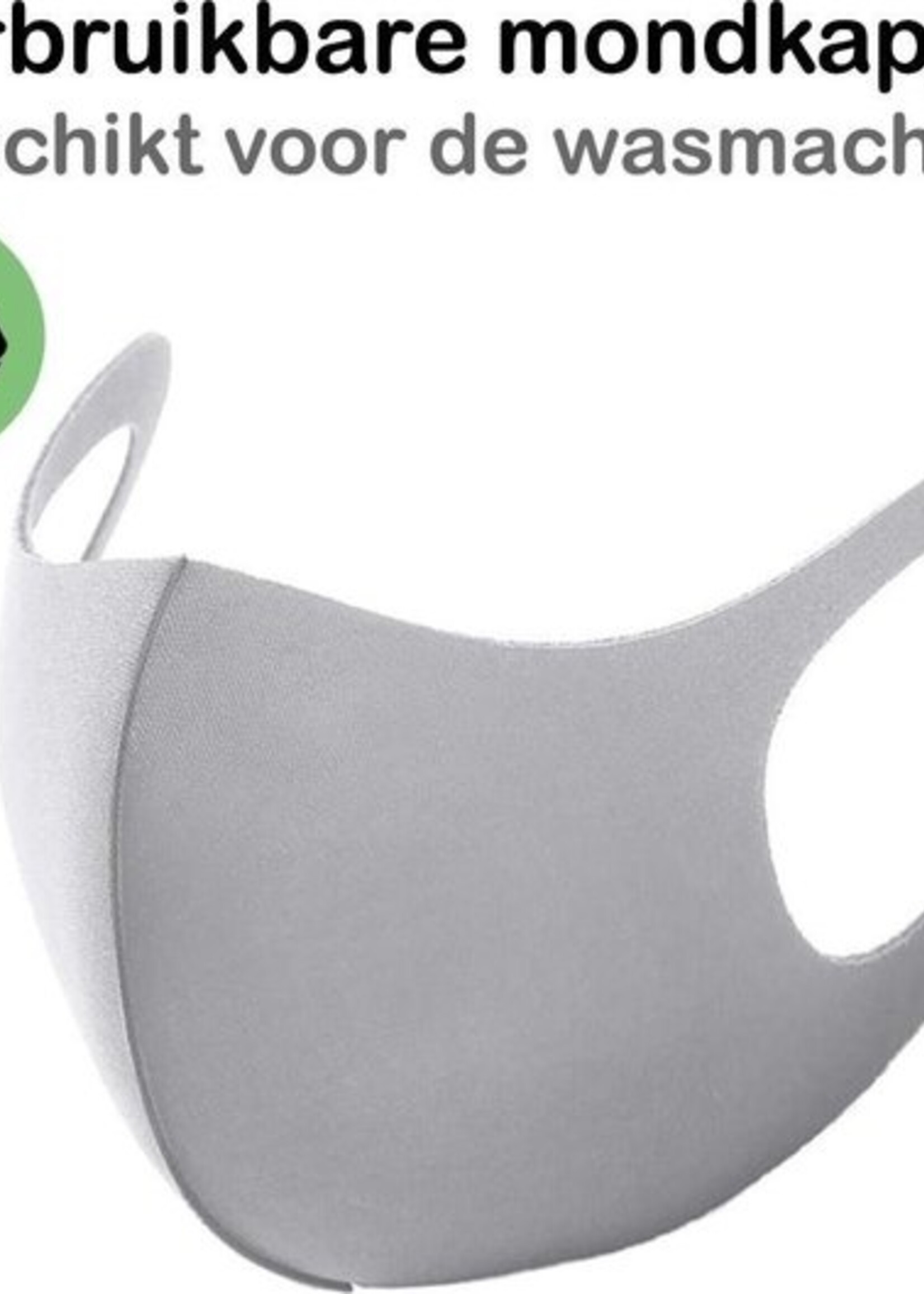 BTH Mondkapje Wasbaar Grijs Mondmasker Wasbaar Mondkapje Wasbare Mondkapjes Niet Medisch Elastisch Universeel - 5 PACK