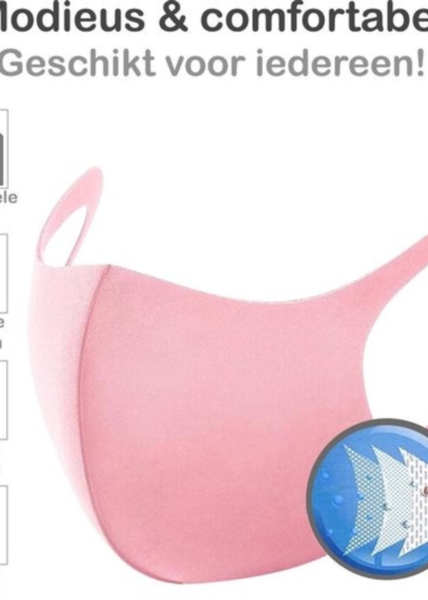BTH Mondkapje Wasbaar Roze Mondmasker Wasbaar Mondkapje Wasbare Mondkapjes Niet Medisch Elastisch Universeel - 5 PACK