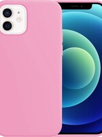 BTH BTH iPhone 12 Hoesje Siliconen Case - Lichtroze