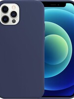 BTH BTH iPhone 12 Pro Hoesje Siliconen Case - Donkerblauw