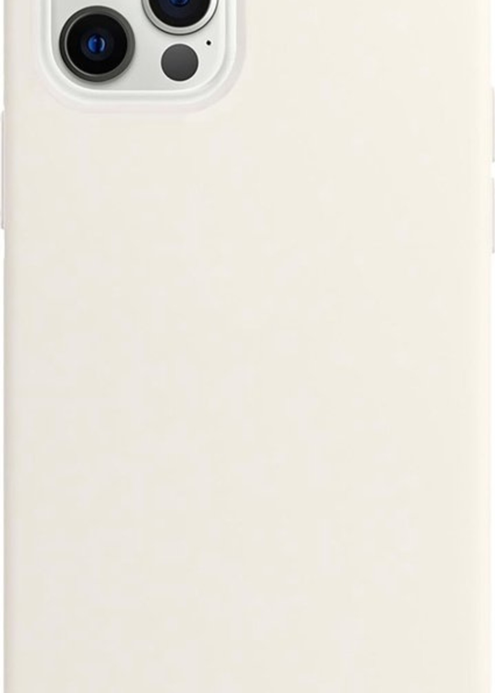 BTH Hoesje Geschikt voor iPhone 12 Pro Hoesje Siliconen Case Hoes - Hoes Geschikt voor iPhone 12 Pro Hoes Cover Case - Wit