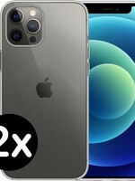BTH BTH 2 PACK - iPhone 12 Pro Hoesje Siliconen Case - Transparant