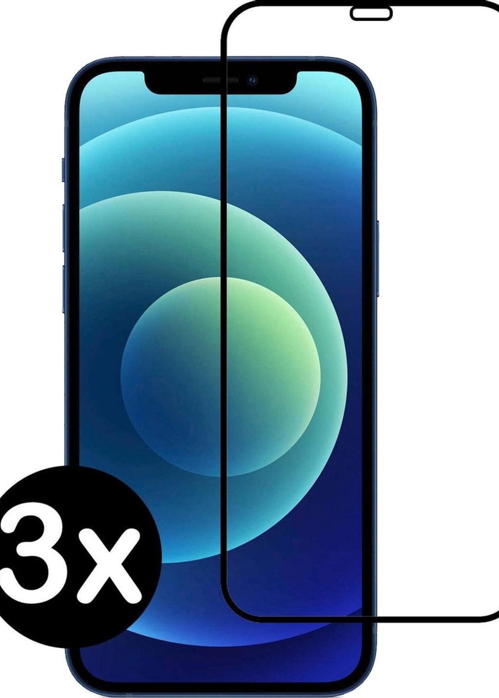 BTH Screenprotector Geschikt voor iPhone 12 Screenprotector Glas Gehard Tempered Glass Full Cover - Screenprotector Geschikt voor iPhone 12 Screen Protector Screen Cover - 3 PACK