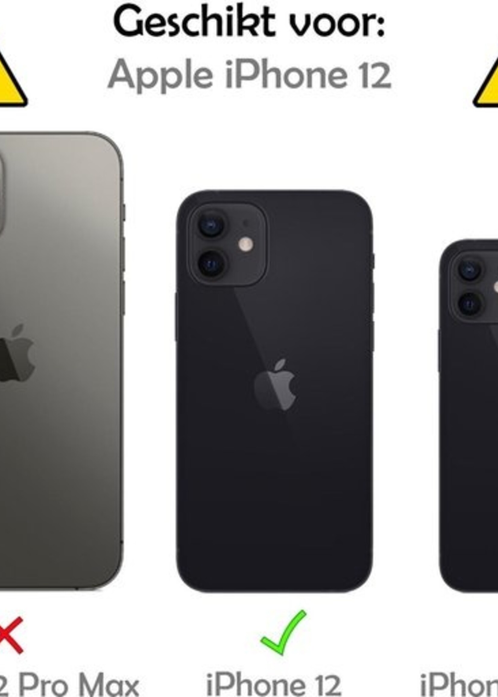 BTH Screenprotector Geschikt voor iPhone 12 Screenprotector Glas Gehard Tempered Glass - Screenprotector Geschikt voor iPhone 12 Screen Protector Screen Cover - 2 PACK