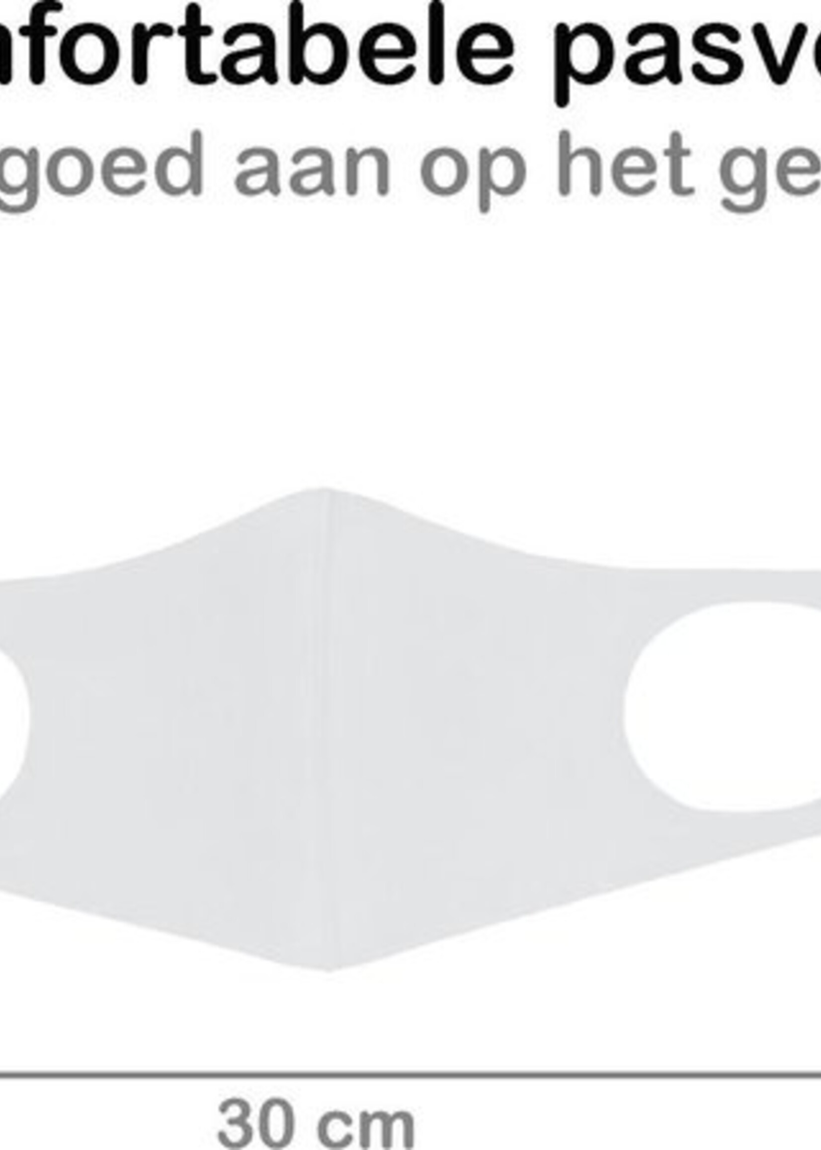 BTH Mondkapje Wasbaar Wit Mondmasker Wasbaar Mondkapje Wasbare Mondkapjes Niet Medisch Elastisch Universeel - 5 PACK