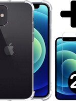 BTH BTH iPhone 12 Hoesje Shock Proof En 2x Screenprotector Volledige dekking
