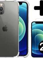 BTH BTH iPhone 12 Pro Hoesje Shock Proof En 2x Screenprotector Volledige dekking