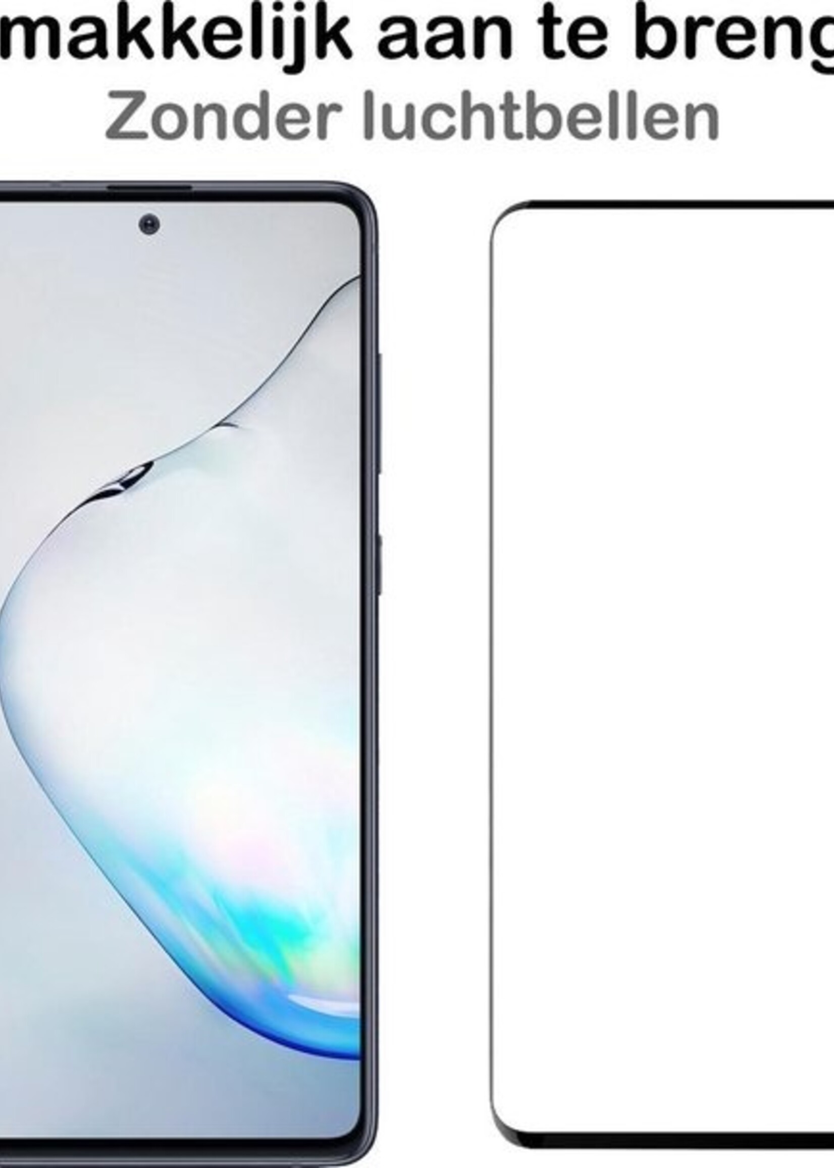 BTH Screenprotector Geschikt voor Samsung Galaxy Note 10 Lite Screenprotector Glas Gehard Tempered Glass Full Cover - Screenprotector Geschikt voor Samsung Note 10 Lite Screen Protector Screen Cover