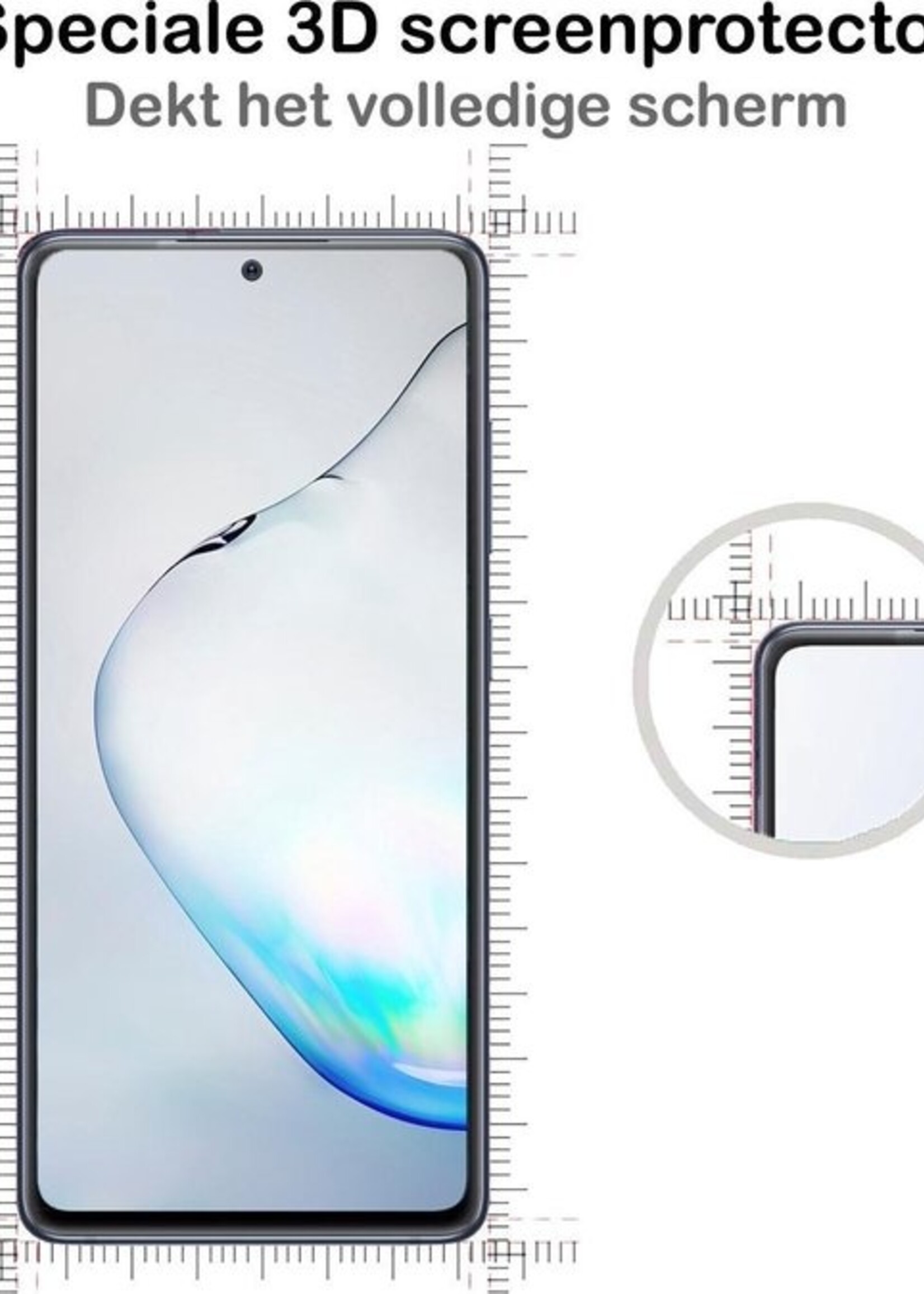 BTH Screenprotector Geschikt voor Samsung Galaxy Note 10 Lite Screenprotector Glas Gehard Tempered Glass Full Cover - Screenprotector Geschikt voor Samsung Note 10 Lite Screen Protector Screen Cover