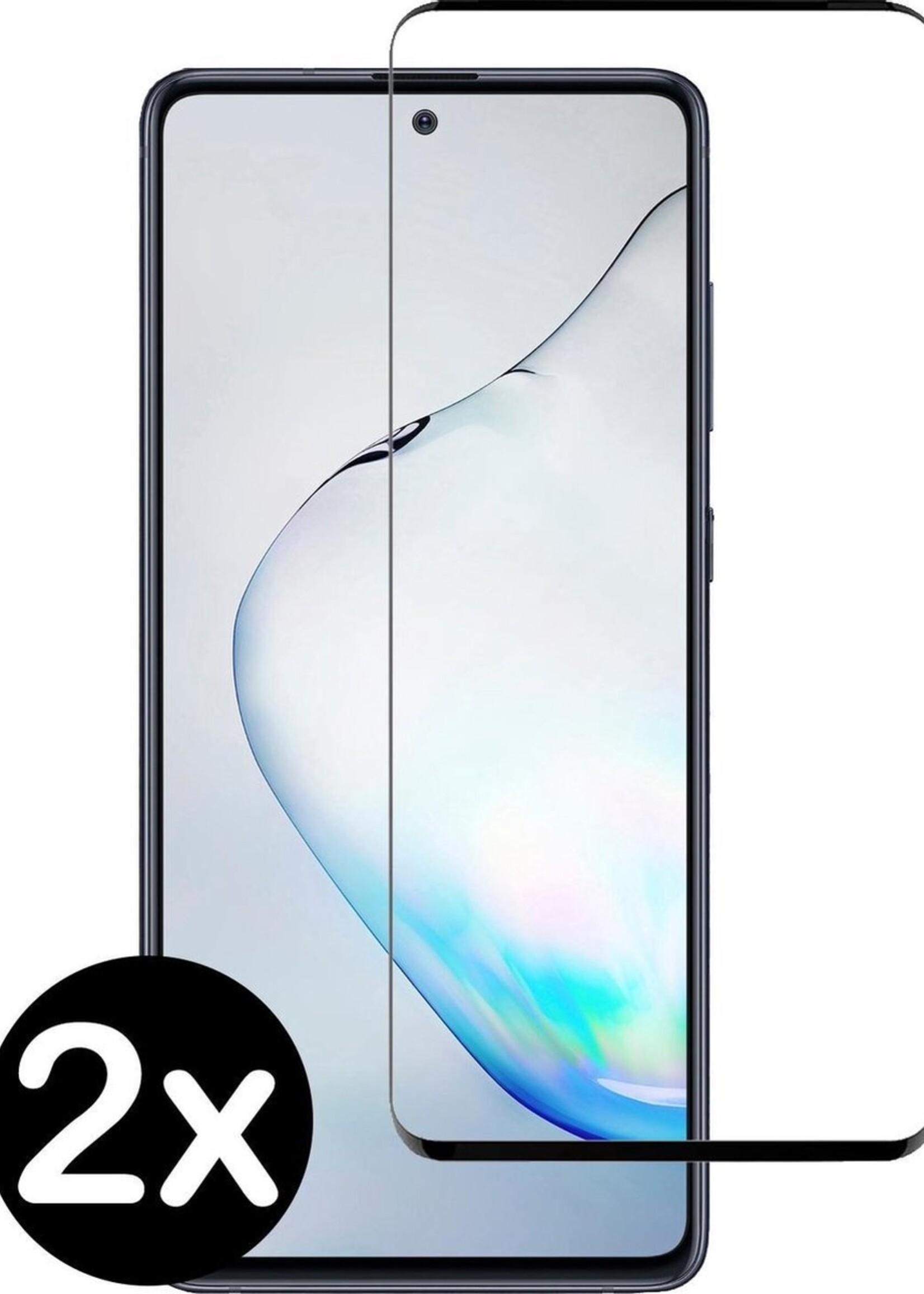 BTH Screenprotector Geschikt voor Samsung Galaxy Note 10 Lite Screenprotector Glas Gehard Tempered Glass Full Cover - Screenprotector Geschikt voor Samsung Note 10 Lite Screen Protector Screen Cover - 2 PACK