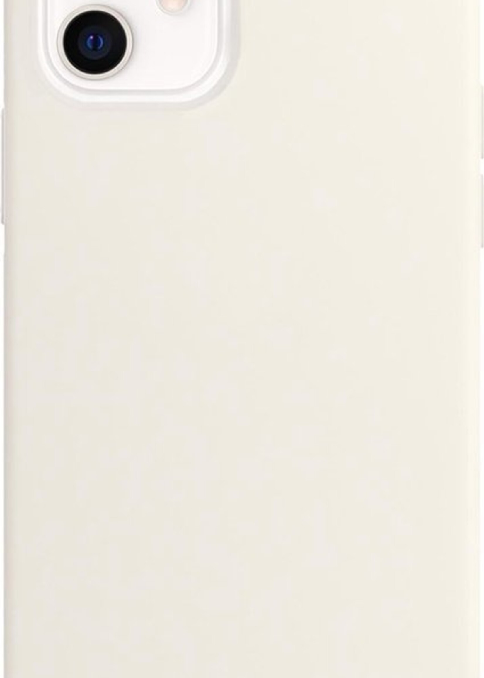 BTH Hoesje Geschikt voor iPhone 12 Hoesje Siliconen Case Hoes Met 2x Screenprotector - Hoes Geschikt voor iPhone 12 Hoes Cover Case - Wit