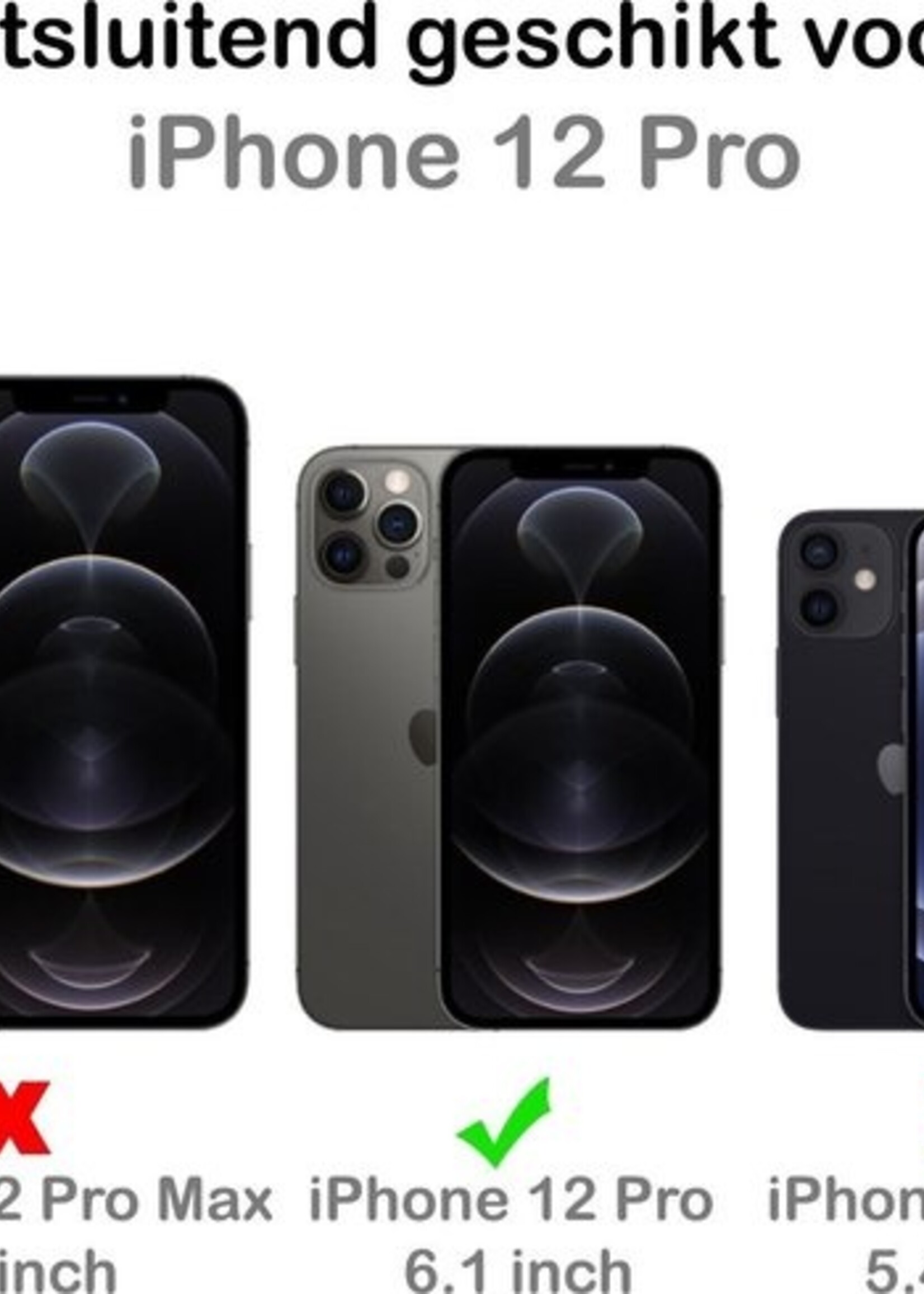 BTH Hoesje Geschikt voor iPhone 12 Pro Hoesje Siliconen Case Hoes Met 2x Screenprotector - Hoes Geschikt voor iPhone 12 Pro Hoes Cover Case - Lichtroze