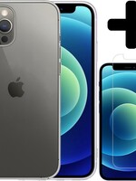 BTH BTH iPhone 12 Pro Hoesje Siliconen Transparant En Screenprotector