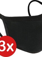 BTH BTH Wasbaar mondmasker katoen - Zwart - 3 PACK