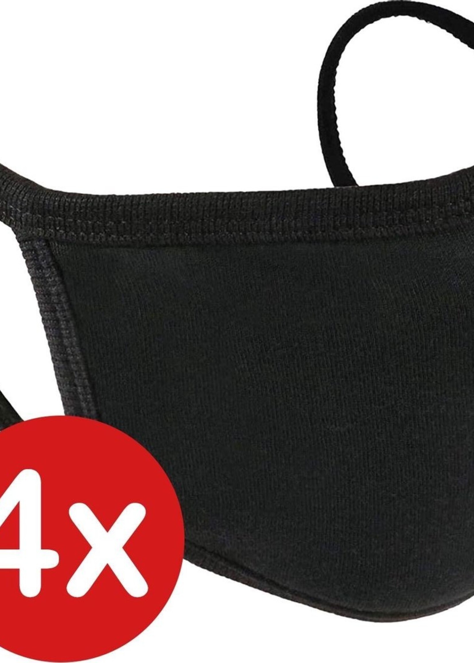 BTH Mondkapje Wasbaar Zwart - Mondkapje Katoen Wasbaar Mondmasker Katoen - Wasbare Mondkapjes Niet Medisch Elastisch - Universeel - 5 PACK