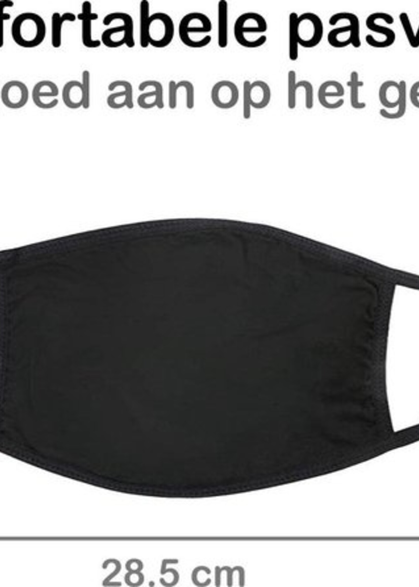 BTH Mondkapje Wasbaar Zwart - Mondkapje Katoen Wasbaar Mondmasker Katoen - Wasbare Mondkapjes Niet Medisch Elastisch - Universeel - 5 PACK