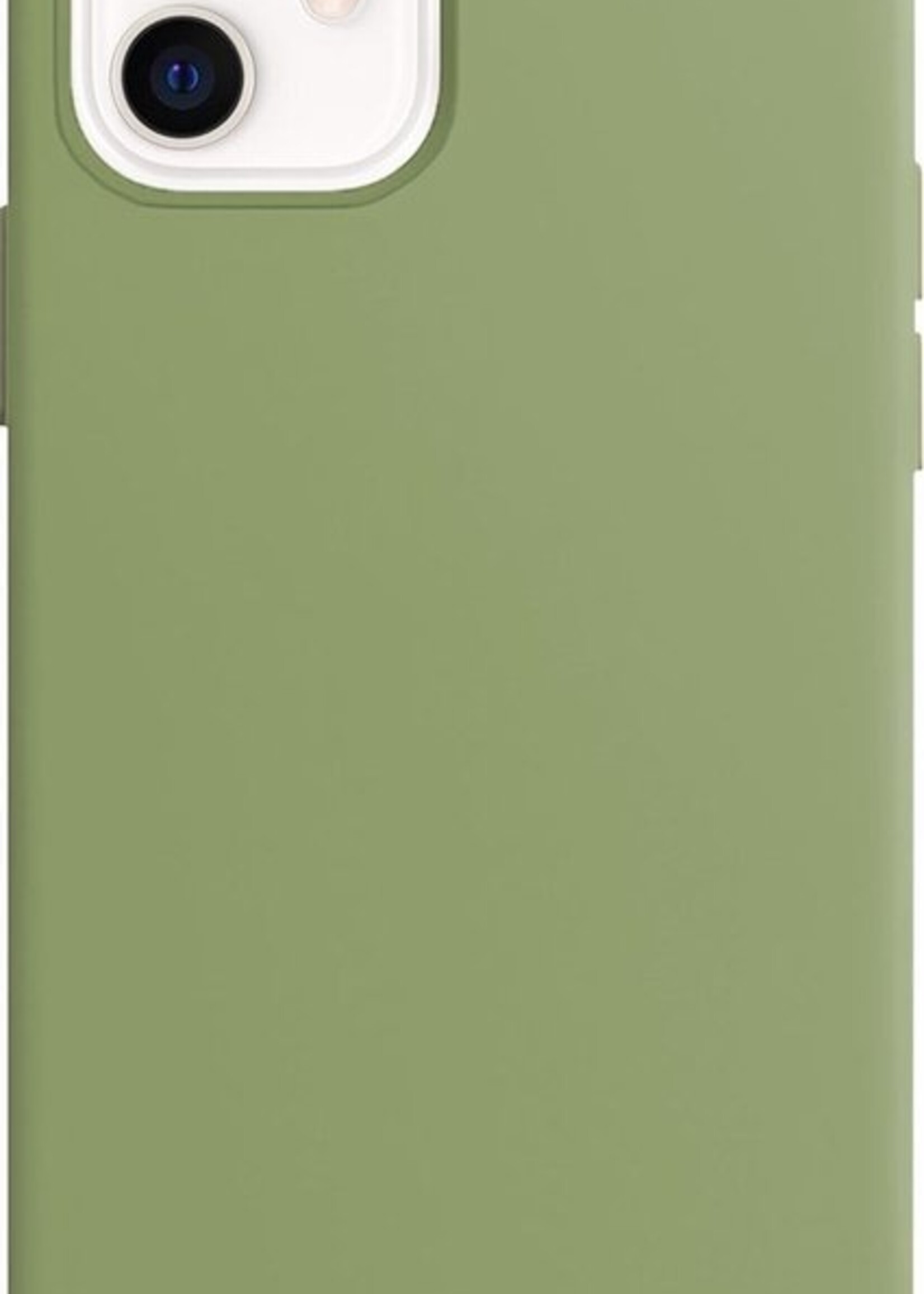 BTH Hoesje Geschikt voor iPhone 12 Hoesje Siliconen Case Hoes Met Screenprotector - Hoes Geschikt voor iPhone 12 Hoes Cover Case - Groen