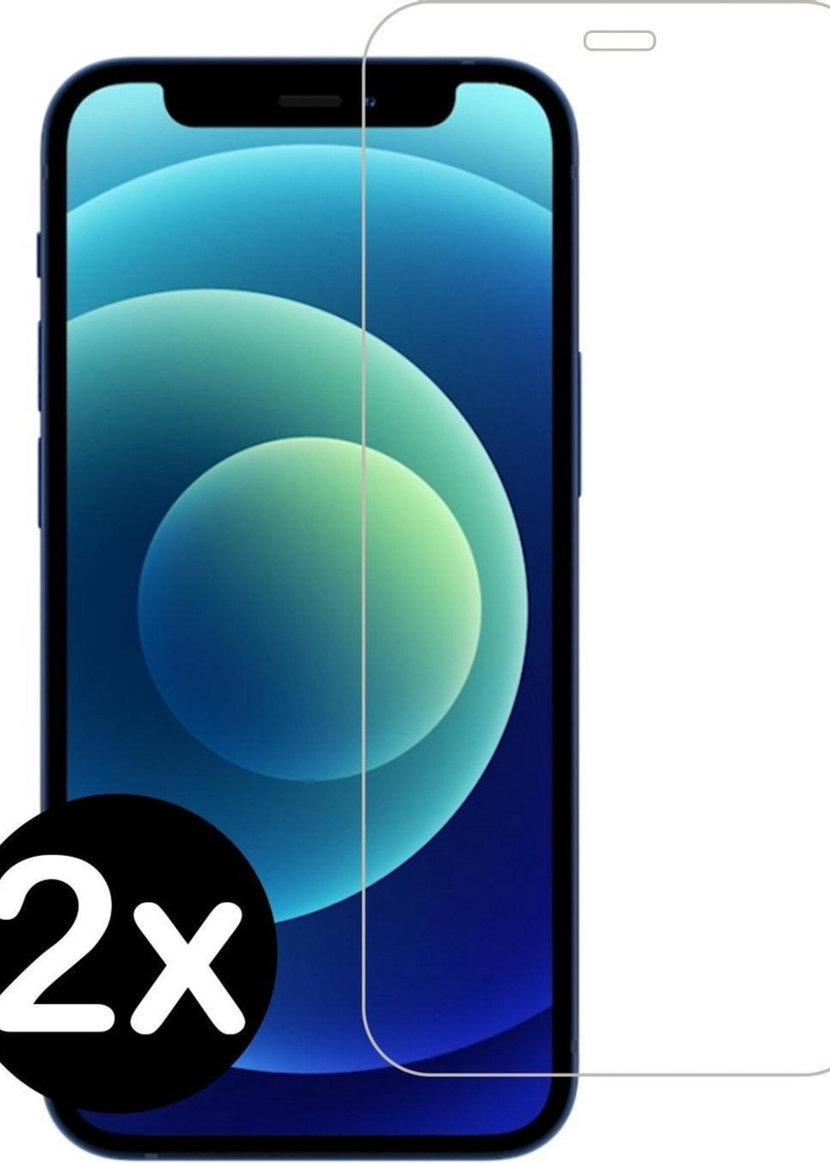 BTH Screenprotector Geschikt voor iPhone 12 Screenprotector Glas Gehard Met Dichte Notch - Screenprotector Geschikt voor iPhone 12 Screen Protector Glas Tempered Glass - 2 PACK